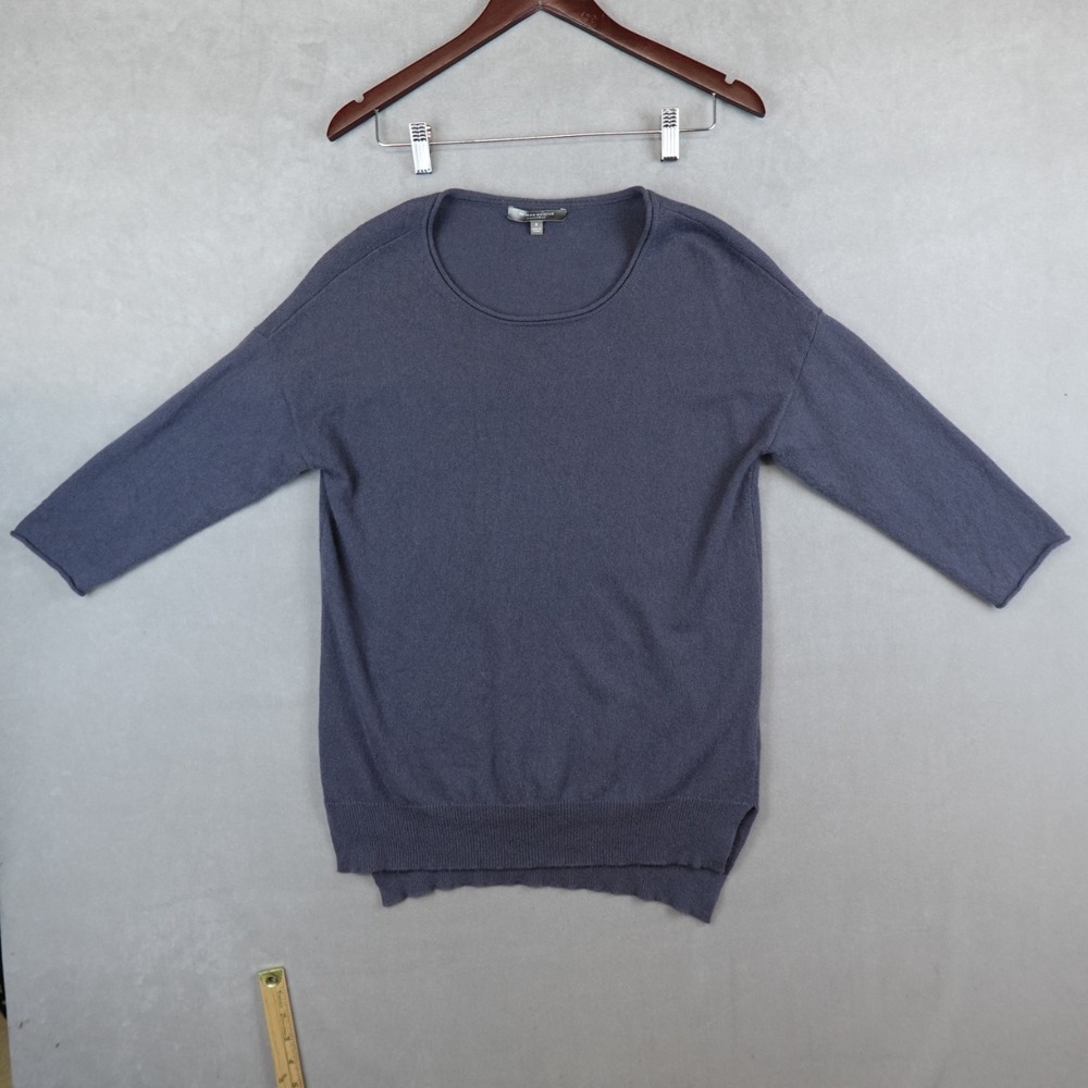 Neiman Marcus Cashmere Sweater Womens Small 3/4 Sleeves Slit Side